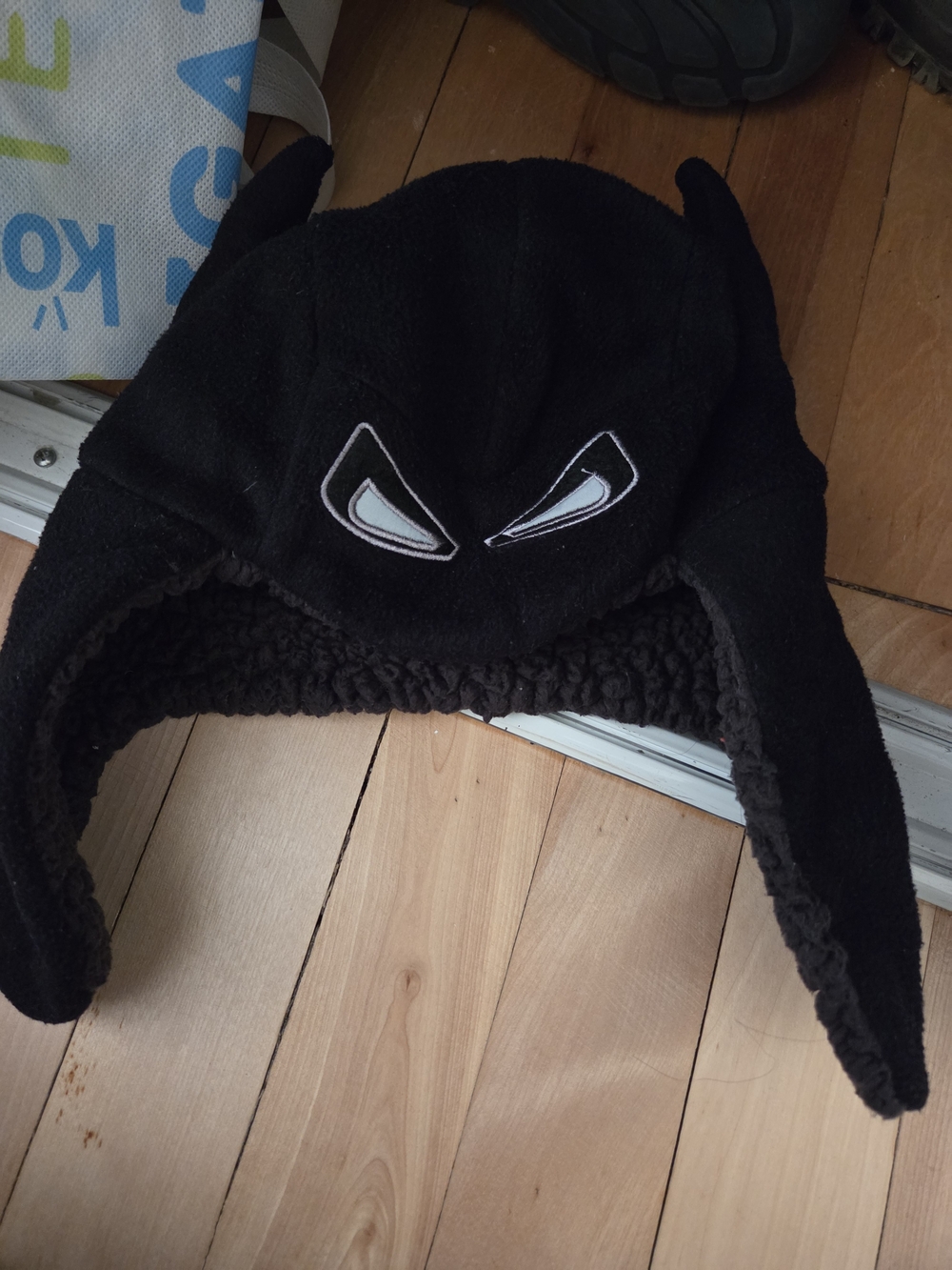 GAP Kids Batman Black Plush Superhero Earflap Hat
